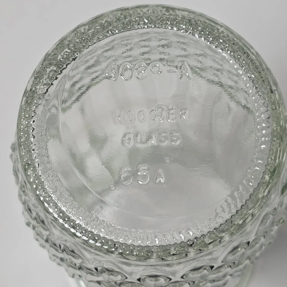 Hoosier Glass 4089-A Clear Ribbed Diamond Quilted Flared‎ Flower Vase 10 Inch